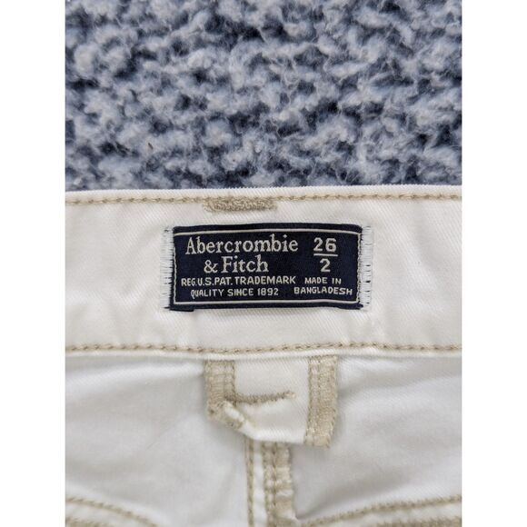 Abercrombie Fitch High Rise Wide Leg Cargo Pants Size 26 Boho Y2K Barrel White - Picture 12 of 13